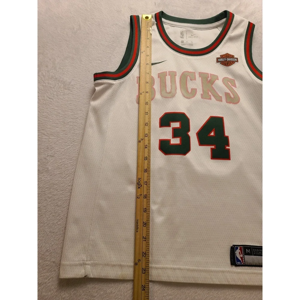 Nike Milwaukee Bucks Giannis Antetokounmpo 34 Jersey White Harley Davidson  M